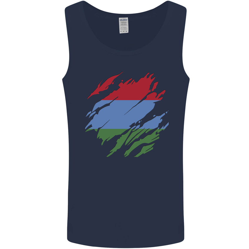 Torn Flag Karelia Mens Vest Tank Top Navy Blue