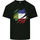 Torn Flag Khakassia Mens Cotton T-Shirt Tee Top Black