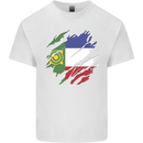 Torn Flag Khakassia Mens Cotton T-Shirt Tee Top White