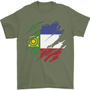 Torn Flag Khakassia Mens T-Shirt 100% Cotton Military Green
