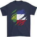 Torn Flag Khakassia Mens T-Shirt 100% Cotton Navy Blue