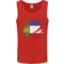 Torn Flag Khakassia Mens Vest Tank Top Red