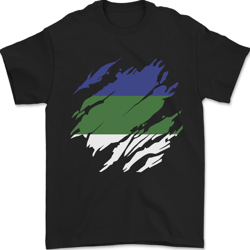 Torn Flag Komi Mens T-Shirt 100% Cotton Black