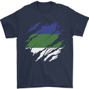 Torn Flag Komi Mens T-Shirt 100% Cotton Navy Blue