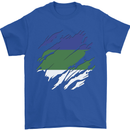 Torn Flag Komi Mens T-Shirt 100% Cotton Royal Blue