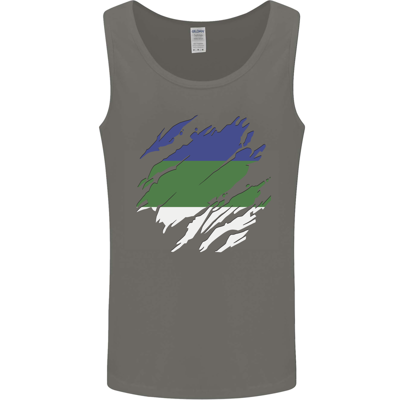 Torn Flag Komi Mens Vest Tank Top Charcoal