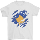 Torn Flag Kosovo Mens T-Shirt 100% Cotton White