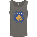 Torn Flag Kosovo Mens Vest Tank Top Charcoal