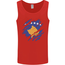 Torn Flag Kosovo Mens Vest Tank Top Red