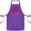 Torn Flag Kuban Peoples Republic Cotton Apron 100% Organic Purple