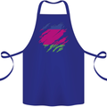 Torn Flag Kuban Peoples Republic Cotton Apron 100% Organic Royal Blue