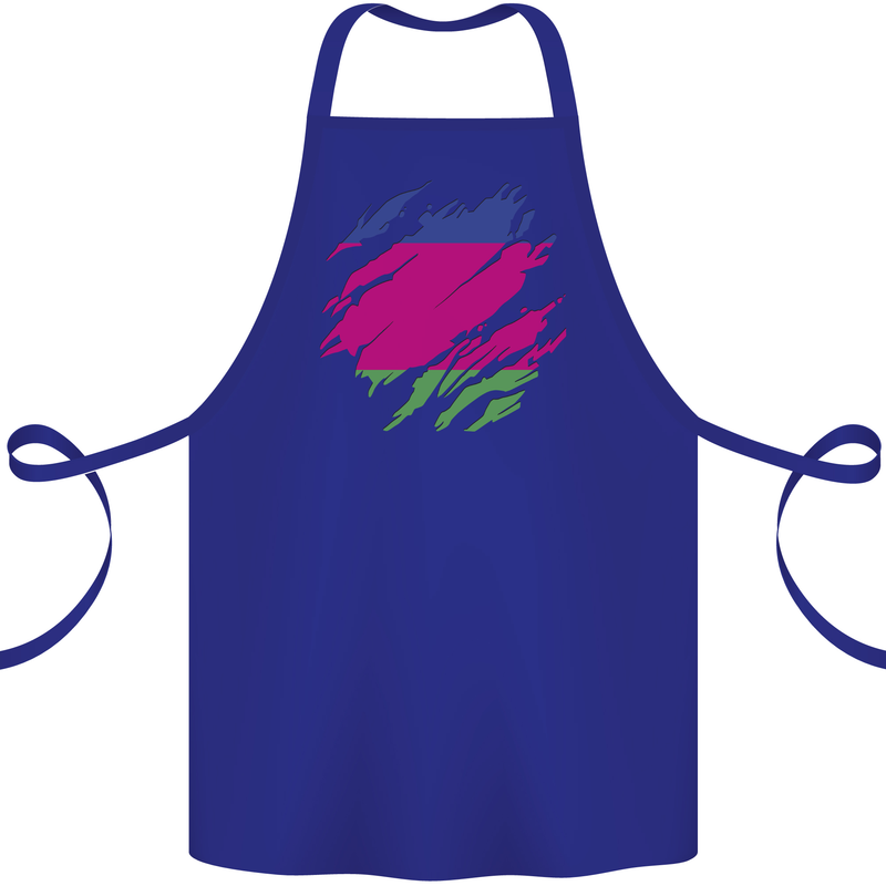 Torn Flag Kuban Peoples Republic Cotton Apron 100% Organic Royal Blue