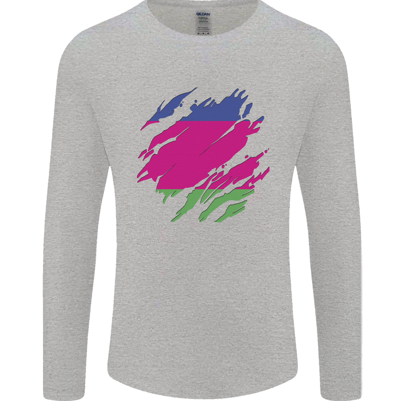 Torn Flag Kuban Peoples Republic Mens Long Sleeve T-Shirt Sports Grey