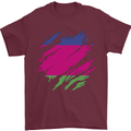 Torn Flag Kuban Peoples Republic Mens T-Shirt 100% Cotton Maroon