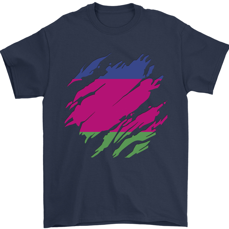 Torn Flag Kuban Peoples Republic Mens T-Shirt 100% Cotton Navy Blue