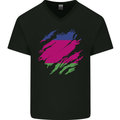 Torn Flag Kuban Peoples Republic Mens V-Neck Cotton T-Shirt Black