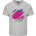 Torn Flag Kuban Peoples Republic Mens V-Neck Cotton T-Shirt Sports Grey