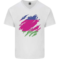 Torn Flag Kuban Peoples Republic Mens V-Neck Cotton T-Shirt White