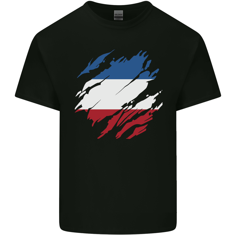 Torn Flag Los Altos Mens Cotton T-Shirt Tee Top Black