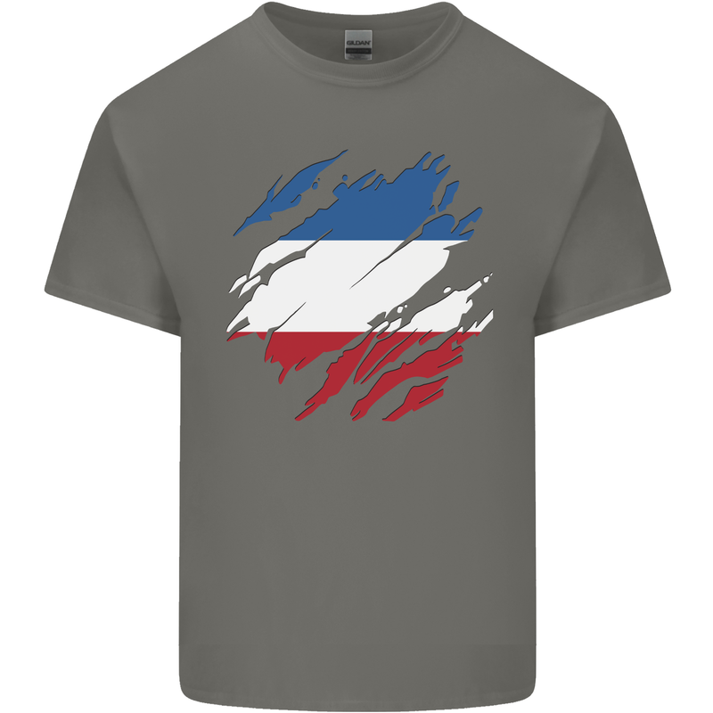 Torn Flag Los Altos Mens Cotton T-Shirt Tee Top Charcoal