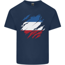 Torn Flag Los Altos Mens Cotton T-Shirt Tee Top Navy Blue