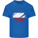 Torn Flag Los Altos Mens Cotton T-Shirt Tee Top Royal Blue