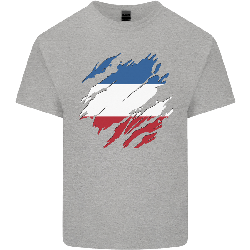 Torn Flag Los Altos Mens Cotton T-Shirt Tee Top Sports Grey