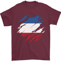 Torn Flag Los Altos Mens T-Shirt 100% Cotton Maroon