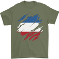 Torn Flag Los Altos Mens T-Shirt 100% Cotton Military Green
