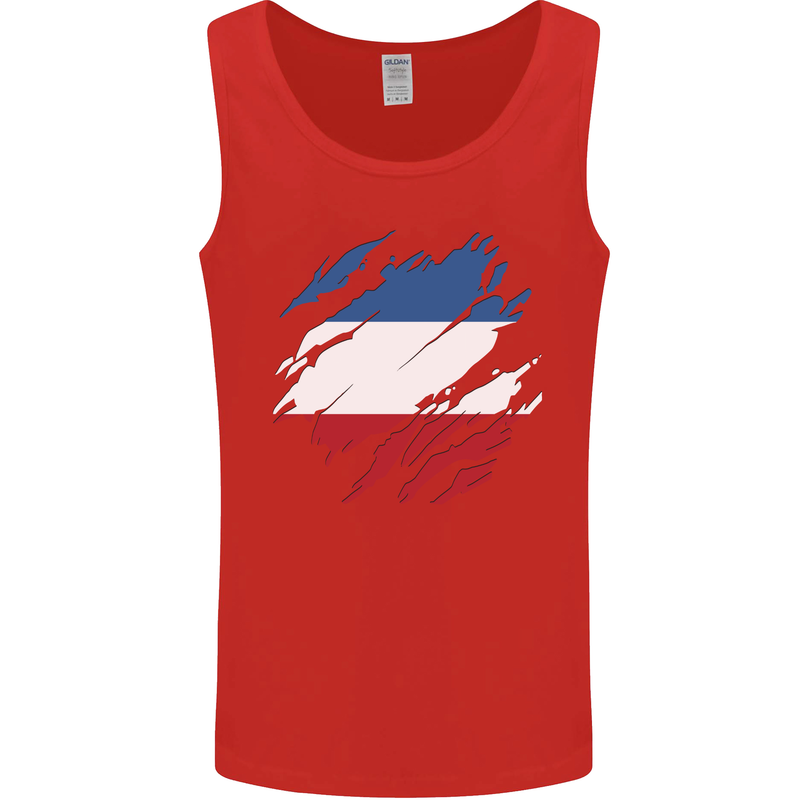 Torn Flag Los Altos Mens Vest Tank Top Red