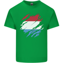 Torn Flag Luxembourg Mens Cotton T-Shirt Tee Top Irish Green