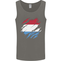 Torn Flag Luxembourg Mens Vest Tank Top Charcoal