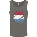 Torn Flag Luxembourg Mens Vest Tank Top Charcoal