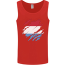 Torn Flag Luxembourg Mens Vest Tank Top Red
