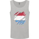 Torn Flag Luxembourg Mens Vest Tank Top Sports Grey