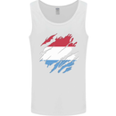 Torn Flag Luxembourg Mens Vest Tank Top White