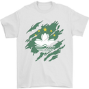 Torn Flag Macau Mens T-Shirt 100% Cotton White