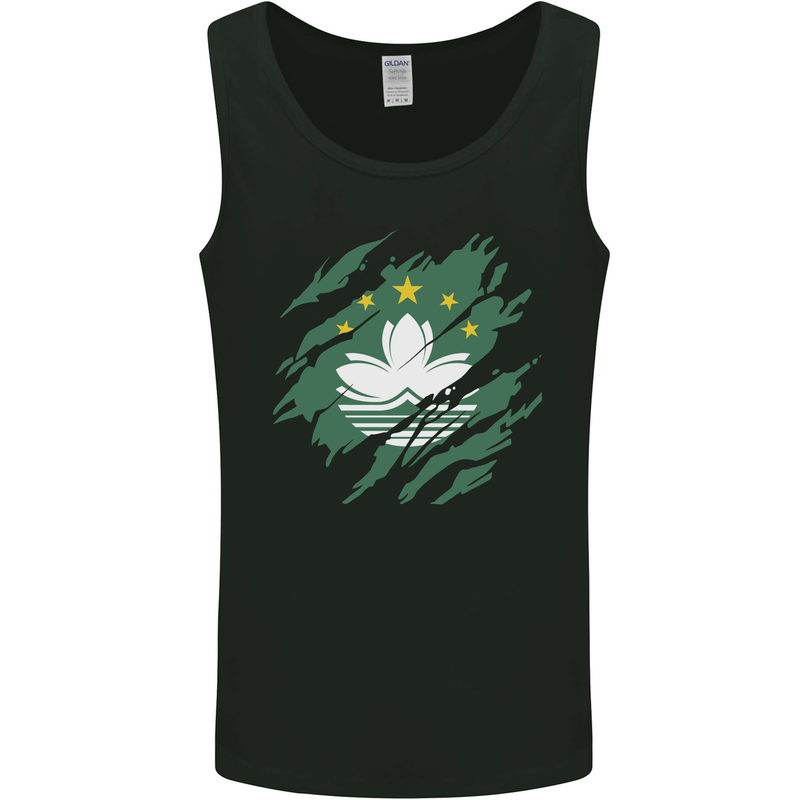 Torn Flag Macau Mens Vest Tank Top Black