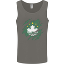 Torn Flag Macau Mens Vest Tank Top Charcoal