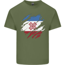 Torn Flag Mari El Mens Cotton T-Shirt Tee Top Military Green