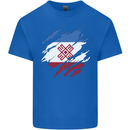 Torn Flag Mari El Mens Cotton T-Shirt Tee Top Royal Blue
