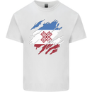 Torn Flag Mari El Mens Cotton T-Shirt Tee Top White