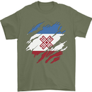 Torn Flag Mari El Mens T-Shirt 100% Cotton Military Green