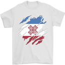 Torn Flag Mari El Mens T-Shirt 100% Cotton White