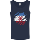 Torn Flag Mari El Mens Vest Tank Top Navy Blue