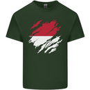 Torn Flag Monaco Mens Cotton T-Shirt Tee Top Forest Green