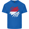 Torn Flag Monaco Mens Cotton T-Shirt Tee Top Royal Blue