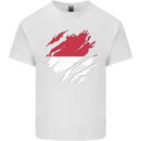 Torn Flag Monaco Mens Cotton T-Shirt Tee Top White