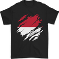 Torn Flag Monaco Mens T-Shirt 100% Cotton Black