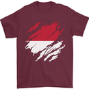 Torn Flag Monaco Mens T-Shirt 100% Cotton Maroon